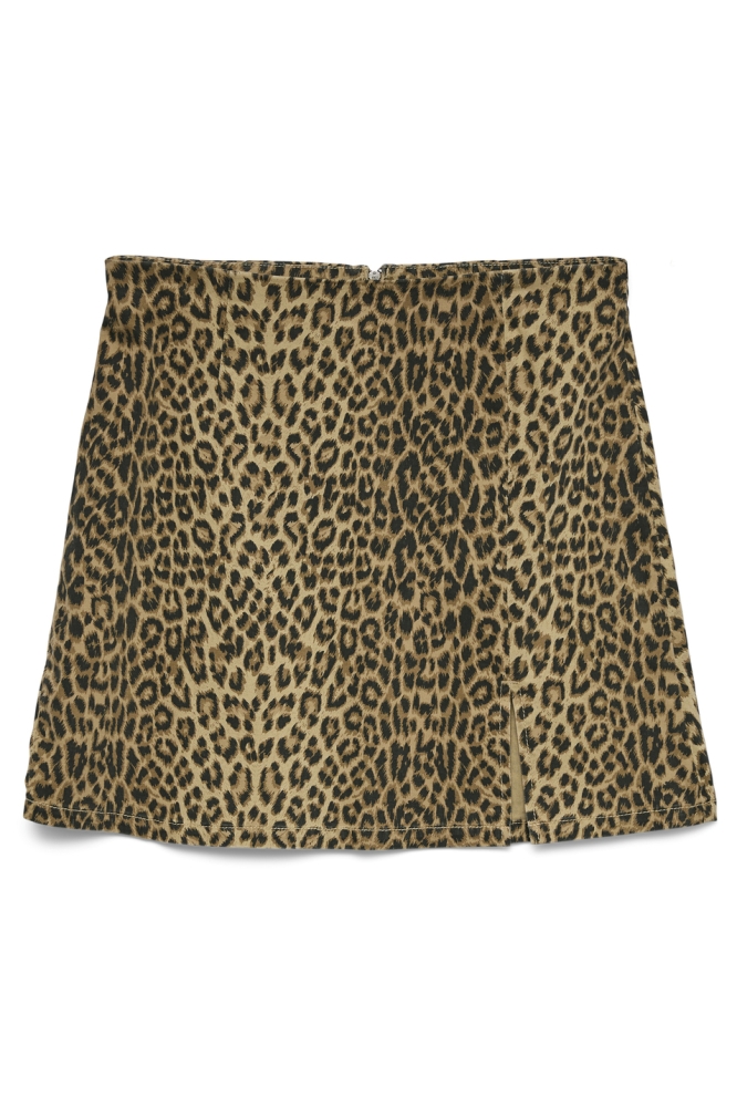 VMNELLY HR SHORT SKIRT AOP NOOS 10329966 SILVER MINK/LEO